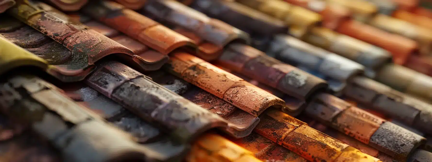 different roofing materials displayed with varying prices for repair.