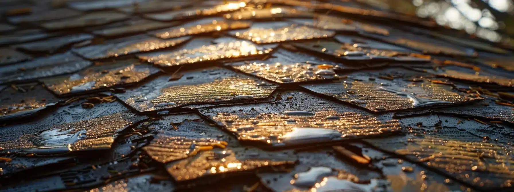 a roof with missing shingles and visible water damage inside the house.